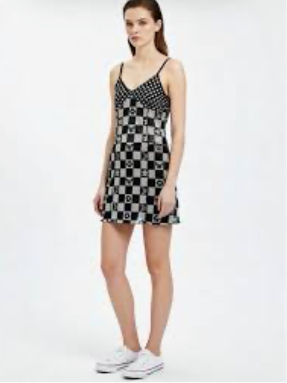 Forever 21 Plus Black and White Checkerboard Mini Dress